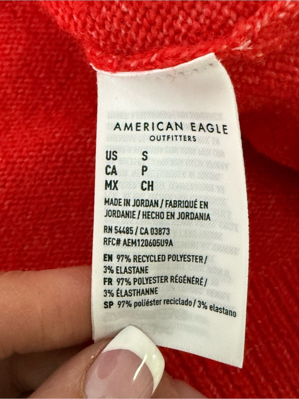 NWT American Eagle Coral Red Oversized Cozy Knit Sweater Size S - Picture 11 of 13